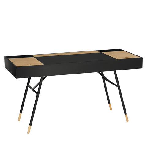 MORSE  Study Desk 140cm -  Black & Oak