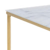 KOLINA Glass Coffee Table 80cm - White & Golden Chrome