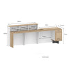 HELMER Reception Desk 2.4M Left Panel - Oak & white