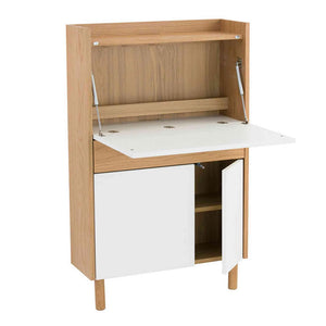 BARTON Study Desk 71cm - Oak & White