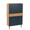 BARTON Study Desk 71cm - Blue & Oak