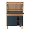 BARTON Study Desk 71cm - Blue & Oak