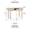 LUDLOW Study/Working Desk 140cm - White Wash Oak