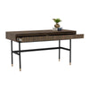 HAMILTON Study Desk Oak & Acacia Veneer 140cm - Toffee