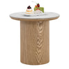 EMERY 40cm SIntered Stone Round Side Table - Oak