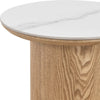 EMERY 40cm SIntered Stone Round Side Table - Oak