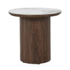 EMERY 40cm Sintered Stone Round Side Table - Walnut