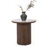 EMERY 40cm Sintered Stone Round Side Table - Walnut