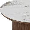 EMERY 40cm Sintered Stone Round Side Table - Walnut