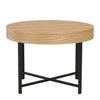 Woolcott Round Coffee Table with Storage - Oak & Black