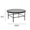 CASHEL Round Coffee Table 80cm - Smoke & Black