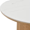 EMERY 60cm Round Coffee Table with Sintered Stone Top - Oak
