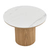 EMERY 60cm Round Coffee Table with Sintered Stone Top - Oak