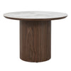 EMERY 60cm Round Coffee Table with Sintered Stone Top - Walnut