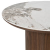 EMERY 60cm Round Coffee Table with Sintered Stone Top - Walnut