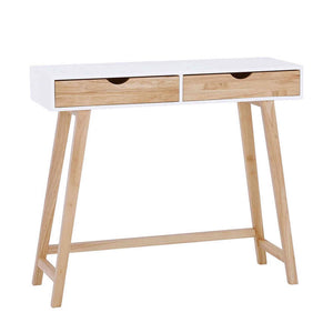 ARSENIO Console Table 90cm - Natural & White