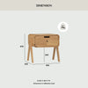 ANGUS Bedside Table 40cm - Oak