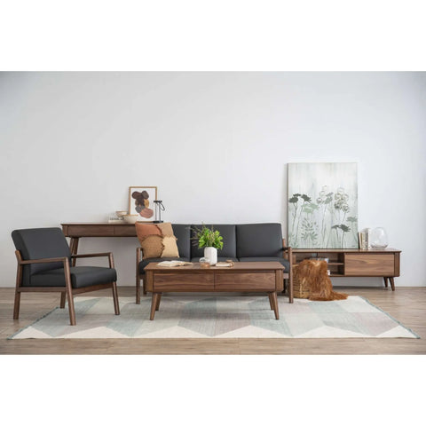 MENDO Lounge Chair - Black & Walnut