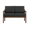 MENDO 2 Seater Sofa - Black & Walnut