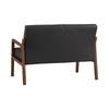 MENDO 2 Seater Sofa - Black & Walnut