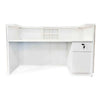 KENTO Reception Desk 180cm - White & Oak Timber Slat Acoustic