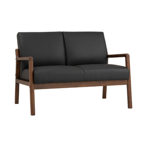 MENDO 2 Seater Sofa - Black & Walnut