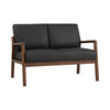 MENDO 2 Seater Sofa - Black & Walnut