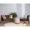 MENDO 2 Seater Lounge Seater - Black & Walnut