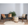 MENDO 2 Seater Sofa - Black & Walnut