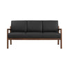 MENDO 3 Seater Lounge Sofa - Black & Walnut