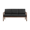 MENDO 3 Seater Lounge Sofa - Black & Walnut