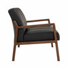 MENDO 3 Seater Lounge Sofa - Black & Walnut