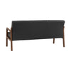 MENDO 3 Seater Lounge Sofa - Black & Walnut