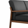 MENDO 3 Seater Lounge Sofa - Black & Walnut