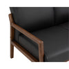 MENDO 3 Seater Lounge Sofa - Black & Walnut