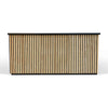 KENTO Reception Desk 240cm - Timber Slat Acoustic Black & Oak