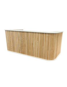 HALO Reception Desk 240cm - Oak & White