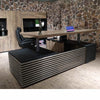 PHOENIX 2.0 - Sit Stand Electric Lift Executive Desk with Left Return 2.8m - Warm Oak & Black
