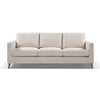 DELLAN 3 Seater Sofa - Light Cream with Natural Oak legs