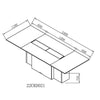 CARTER Boardroom Table  2.4M - Coffee & Grey