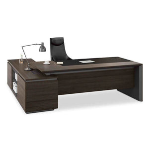 CARTER Executive Office Desk with Right Return 2.2M - Coffee & Grey