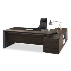 Carter Executive Office Desk with Left Return 2.2M - Coffee & Grey