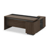 Carter Executive Office Desk + Left Return - 180cm - Coffee & Grey