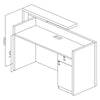 ZIVA Reception Desk 1.8M with Left Panel - Oak & White