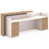 ZIVA Reception Desk 2.4M with Left Panel - Oak & White