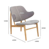 VERONIC Lounge Chair - Natural & Light Grey