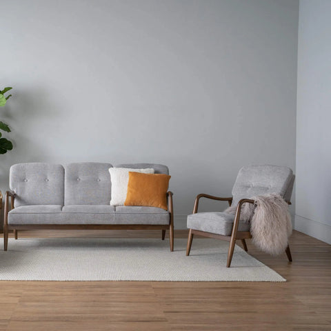 FIGARO Lounge Chair - Walnut & Grey