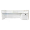 KENTO Reception Desk 240cm - Timber Slat Acoustic White & Oak