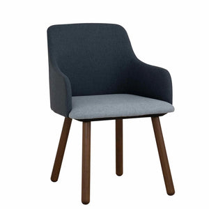 JOLLIN  Arm Chair - Walnut & Blue