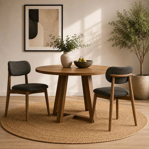 Lucan Dining Chair - Walnut & Grey